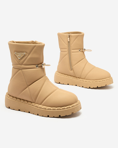 Royalfashion Camel bottes pour femmes a'la bottes de neige Oterika
