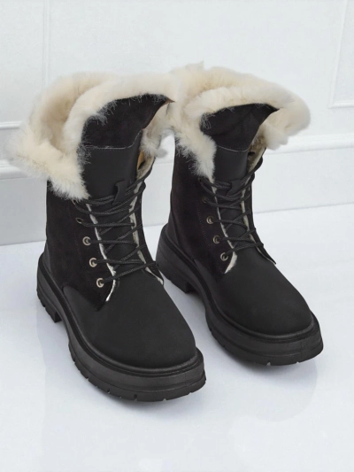 Bottes chelsea à doublure en fourrure pour femmes Nasaha