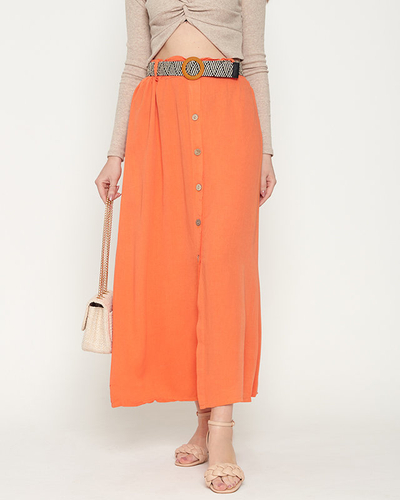 Jupe midi orange pour femme - Vêtements