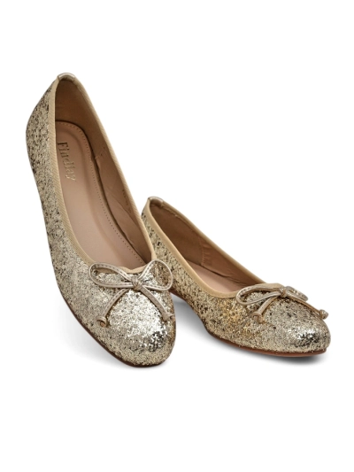 Royalfashion Ballerines pour femmes avec paillettes et un nœud Aramie