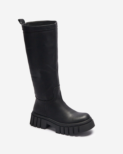 OUTLET Bottes mi-mollet pour femmes noires Astaroth - Chaussures