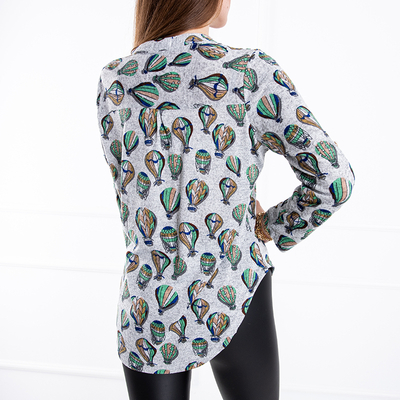 Blouse femme grise à motif - Vêtements
