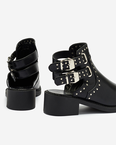 Bottes pour femmes noires avec découpes Dlagona- Footwear