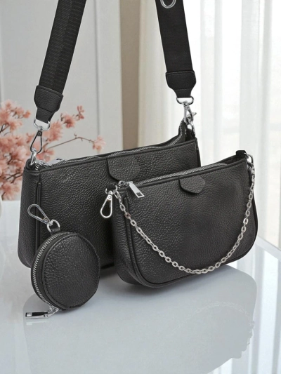 Sac à main multifonctionnel pour femmes Scylla en cuir écologique noir