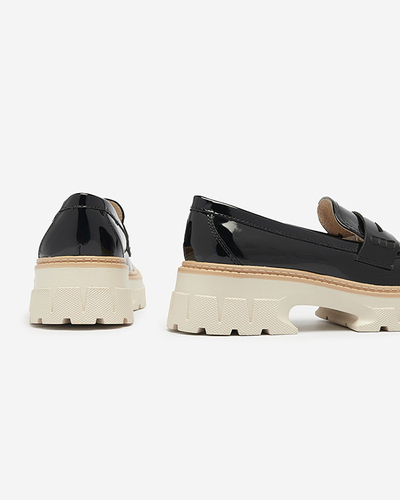 Mocassins laqués noirs pour femmes Mewira - Footwear