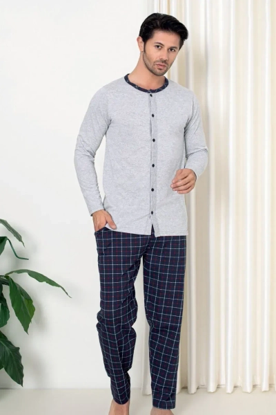 Pyjamas en coton à carreaux pour homme Royalfashion