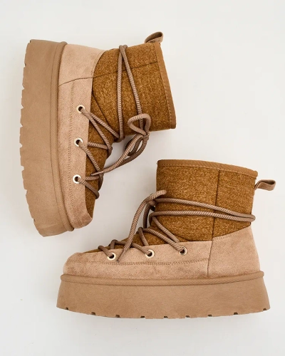 Royalfashion Bottes de neige Filori à lacets pour femmes