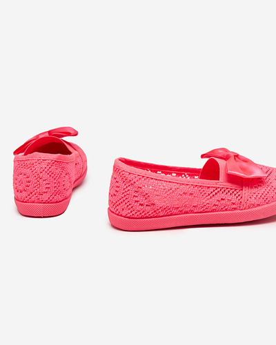 OUTLET Sneakers fille rose fluo avec nœud en satin Sugar Boomb - Footwear