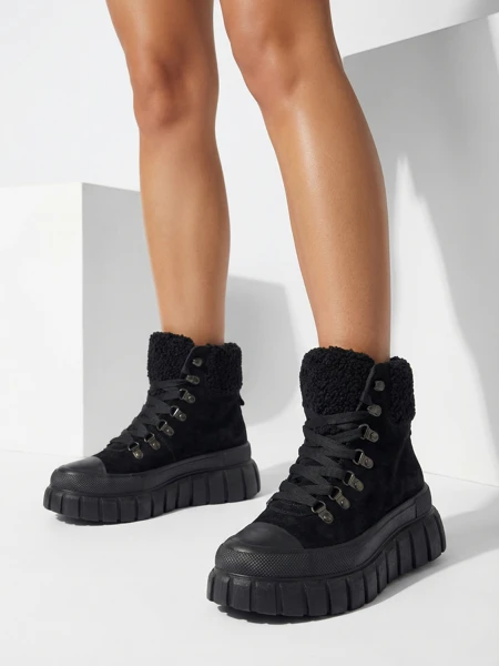 Bottines Diana Noires en Cuir Confortables pour l'Hiver