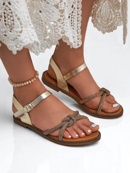 Royalfashion Sandales pour femmes avec zircons décoratifs Bella Shine