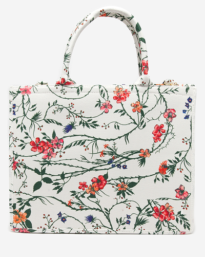 Sac shopper blanc pour femme avec imprimé floral - Accessoires