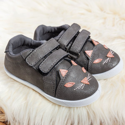 Sneakers enfant gris Baggi - Chaussures