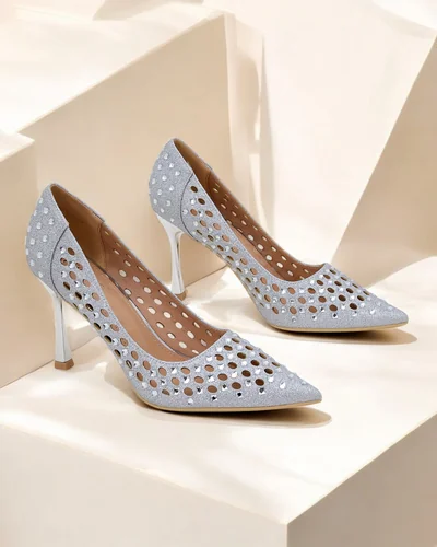 Royalfashion Talons aiguilles perforés pour femmes Ecatte