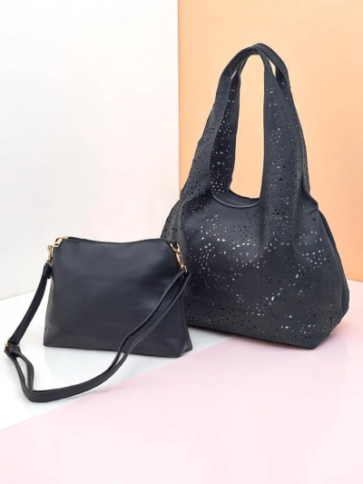 Royalfashion Grand sac cabas pour femme, dentelle ajourée Lira
