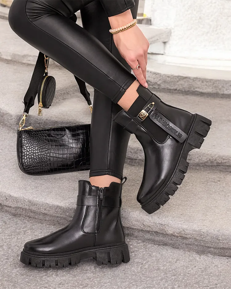 Royalfashion Bottes Dobinas en cuir eko pour femme