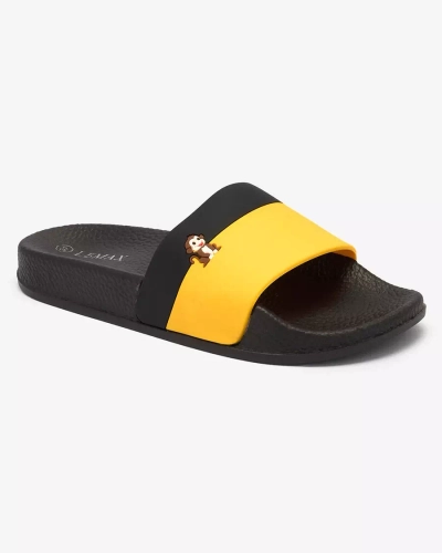 Royalfashion Tongs en caoutchouc jaune et noir pour femme Lierigs