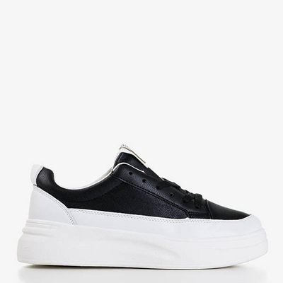 Baskets pour femmes noires et blanches avec zircone cubique Melenika - Footwear