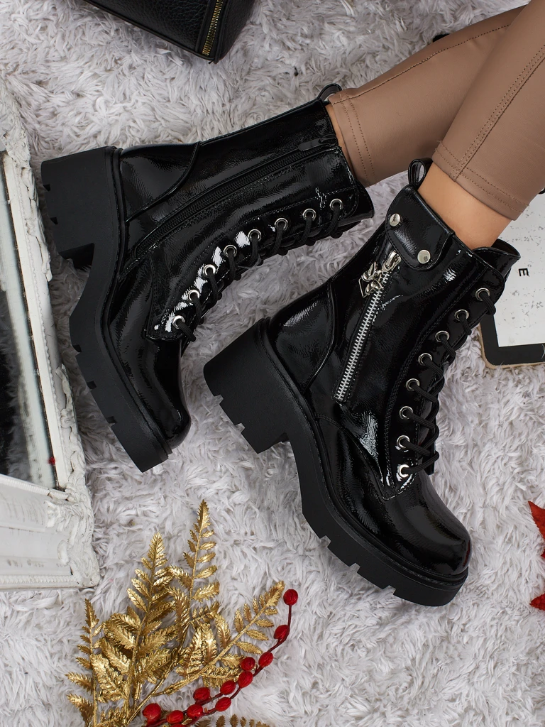 Bottines worker vernies pour femmes Seray