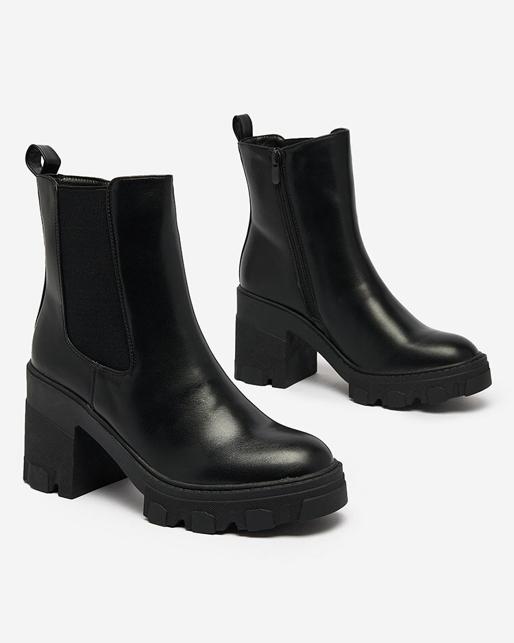 Royalfashion Bottes noires à talon aiguille Atherta pour femme