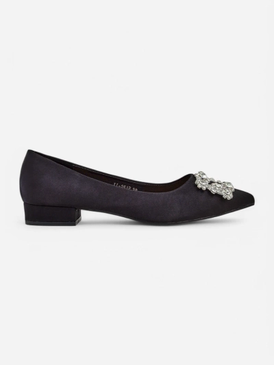 Royalfashion Ballerines pour femme en tissu satiné avec une boucle Legant