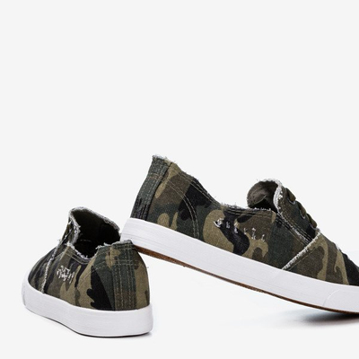 Baskets à enfiler vert clair pour femmes Leandra camo - Chaussures
