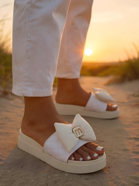 Royalfashion Claquettes plateforme femme avec nœud Mivo Jump