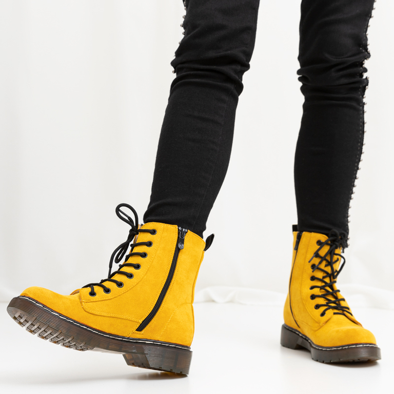 Chaussures à lacets moutarde pour femmes Ofra Workers Chaussures