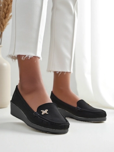 Royalfashion Mocassins pour femmes sur une petite semelle compensée Lomman