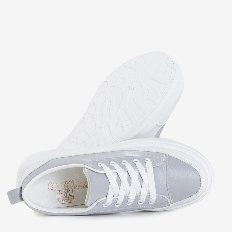 Baskets en cuir écologique pour femmes argentées de Metrodora - Footwear