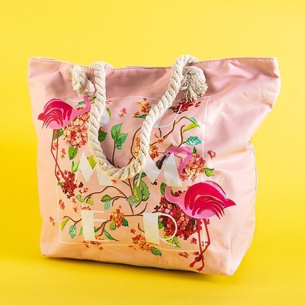 Sac de plage multicolore avec flamants roses - Sacs à main