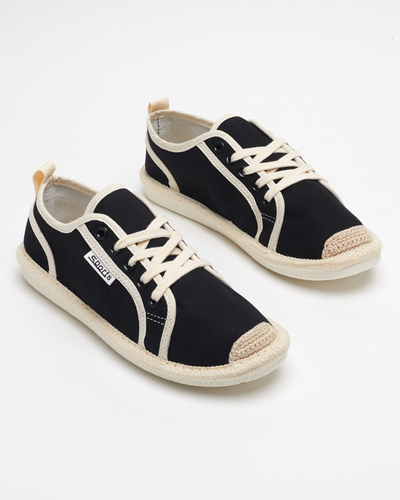 Baskets pour femmes tissées Mokida noires - Chaussures