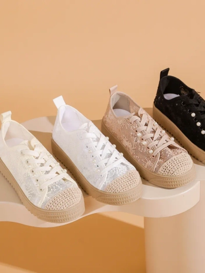 Baskets en dentelle pour femmes Royalfashion avec sequins Nille