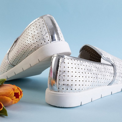 Baskets à enfiler blanches ajourées pour enfants avec une finition Kapilo brillante - Footwear