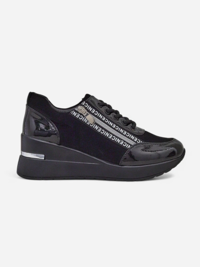 Sneakers compensées noires pour femmes Calista Nero - élégance et confort au quotidien