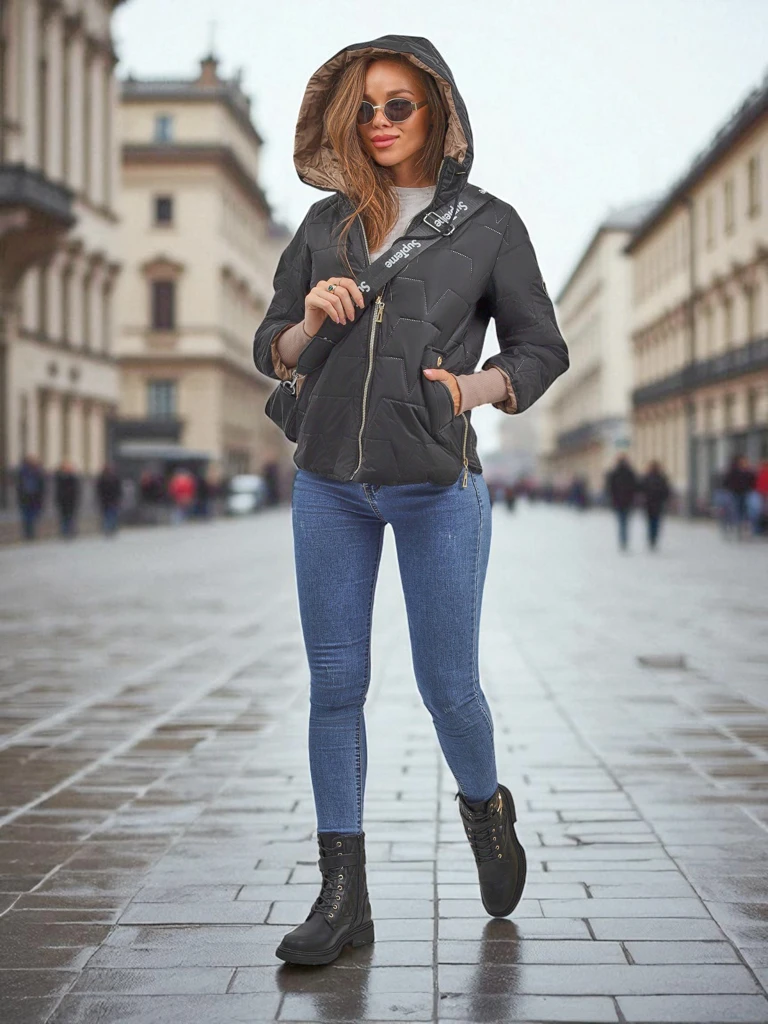 Veste matelassée pour femmes avec capuche et poignets élastiqués Silent Ridge