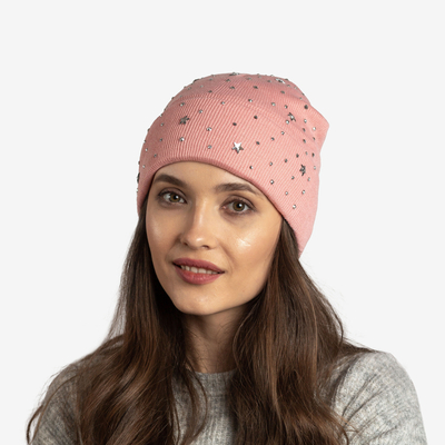 Chapeau rose pour femme avec étoiles et oxydes de zirconium - Accessoires