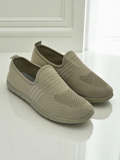 Mocassins pour femmes Hypatia Verde en tissu à enfiler avec semelle plate