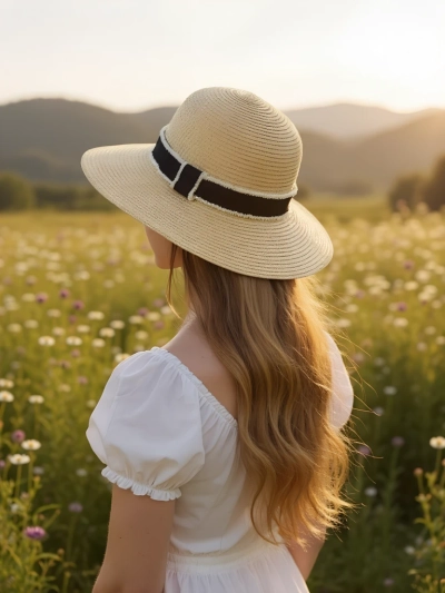 Royalfashion Chapeau de paille pour femme Sunny Meadow