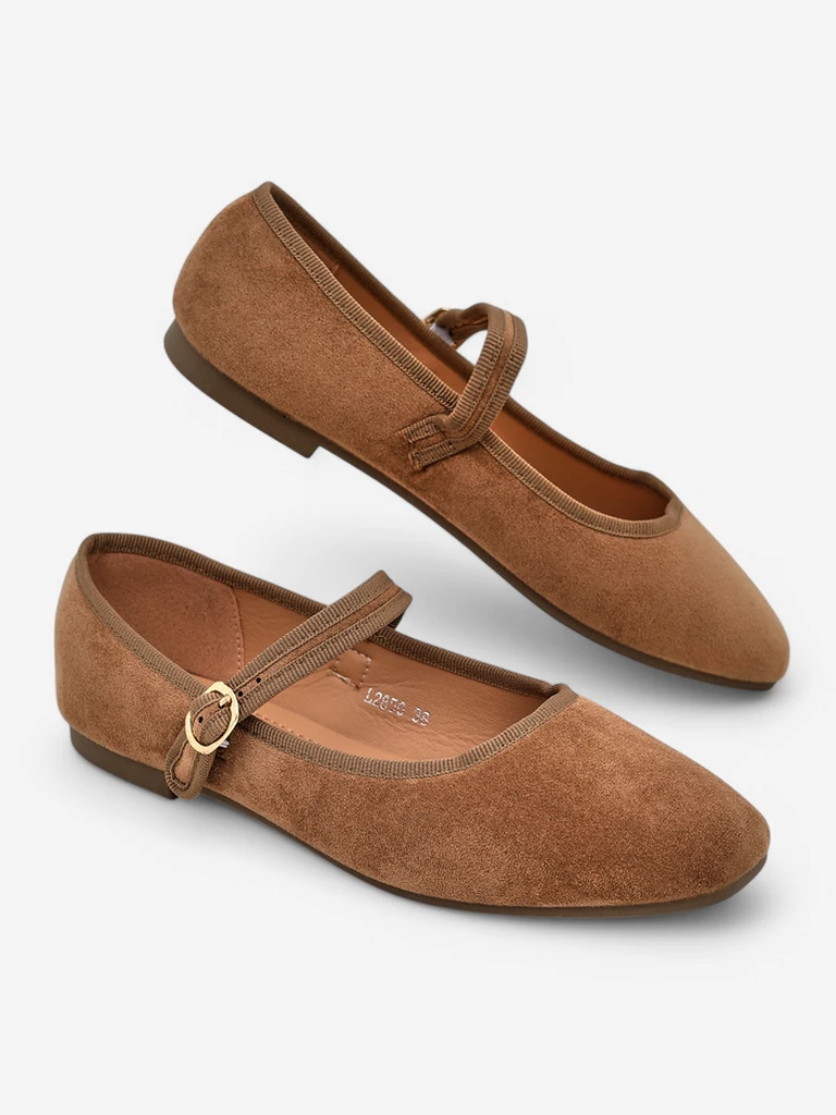 Royalfashion Ballerines en éco-suède pour femmes avec sangle Ernie