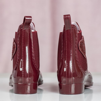 Bottes en caoutchouc vernies bordeaux avec l'ornement Rain - Chaussures 1