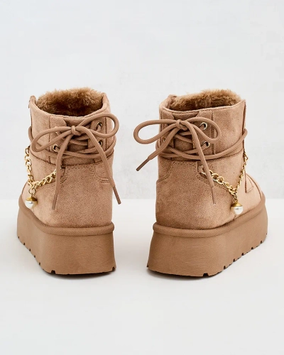 Royalfashion Bottes Woruces à lacets pour femmes