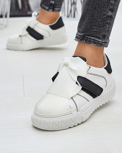 OUTLET Chaussures de sport pour femmes, noires et blanches, avec empiècements en caoutchouc Inika - Footwear