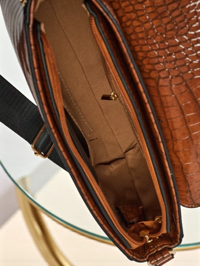 Petit sac à main verni pour femme en cuir écologique Panthere Mist