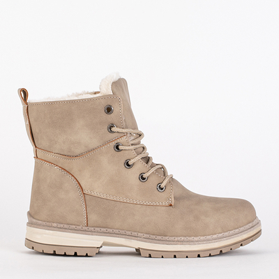 Boots femme beige mat Misqa- Footwear