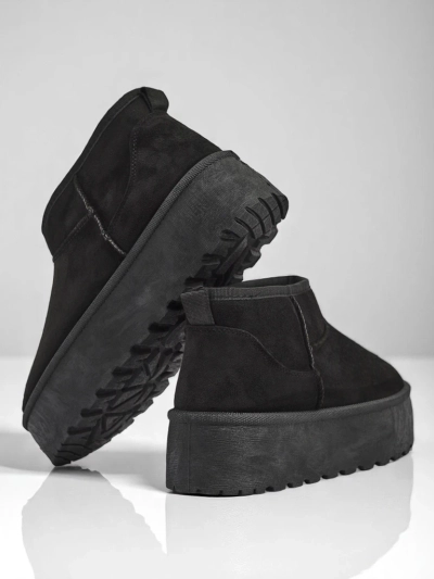 Royalfashion Bottes de neige a'la à plateforme pour femme en noir Dagodo