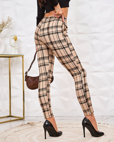 Royalfashion Teggings femme à carreaux réchauffés
