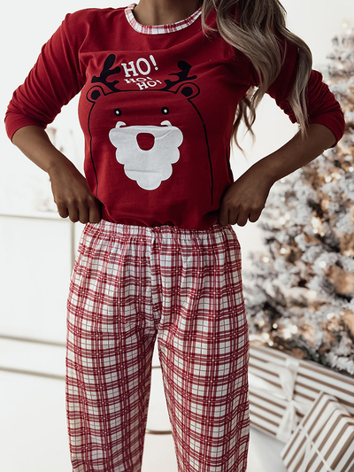 Royalfashion Pyjama 2 pièces Noël rouge pour femme