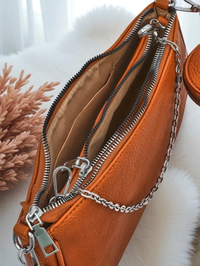 Sac à main pour femmes Calista camel cuir écologique ensemble tendance 3en1