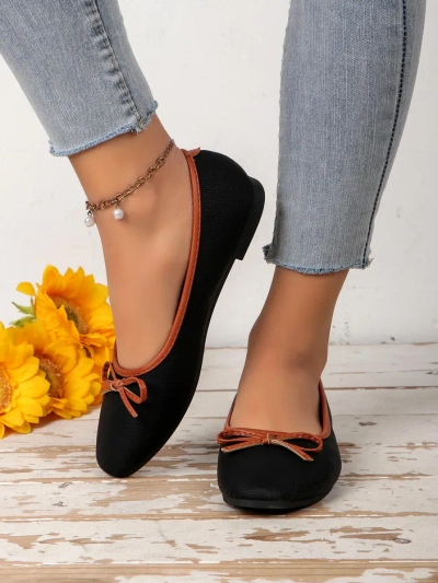 Royalfashion Ballerines pour femmes avec paillettes et un nœud Aramie