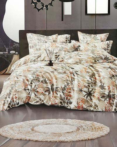 Parure de lit en coton blanc avec fleurs 160x200 Parure de lit 3 pièces - Linge de lit